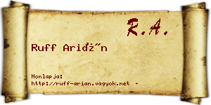 Ruff Arián névjegykártya